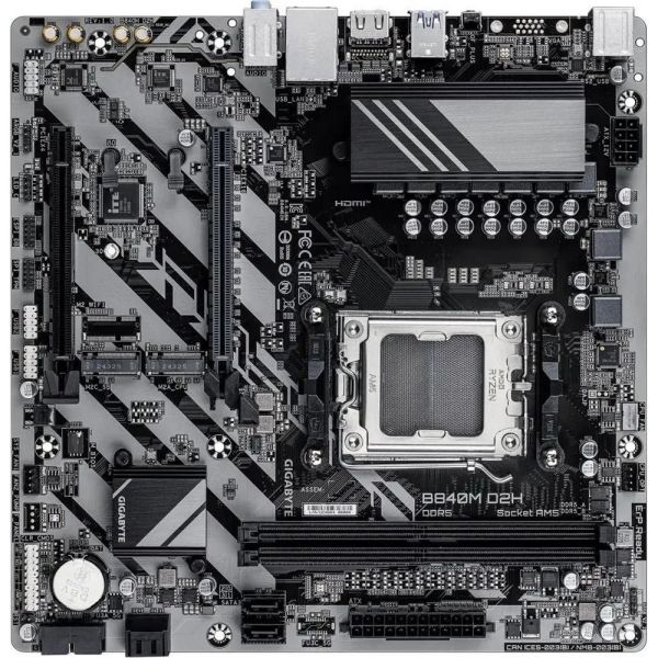 Материнская плата Gigabyte B840M D2H SocketAM5, AMD B840, mATX, Ret